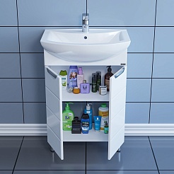 СанТа Мебель для ванной Родос 60 N L белая – фотография-10