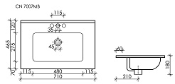 Sancos Тумба с раковиной Urban 70 белый глянец раковина Element 71 CN7007MB – фотография-6