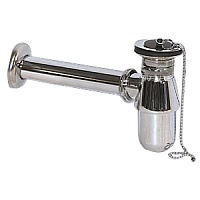 Wirquin Сифон латунный с пробкой SL213 1 1/4" хром
