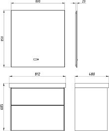 ASB-Woodline Мебель для ванной Гранада 80 подвесная белая матовая – фотография-10