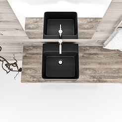 Esbano Раковина накладная Circon 40 черная матовая – фотография-4