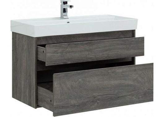 Aquanet Тумба с раковиной Nova Lite 100 2 ящика, дуб рошелье – картинка-7