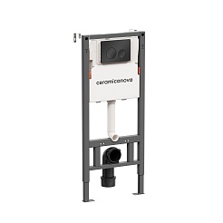 Ceramicanova Система инсталляции для унитазов Balance CN121001MB с кнопкой смыва Circle чёрный матовый – фотография-2