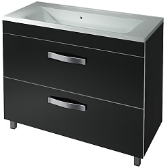 Какса-а Мебель для ванной Хилтон 100 напольная, черная – фотография-6