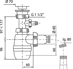 Wirquin Сифон Минор с отводом для стиральной машины – фотография-2