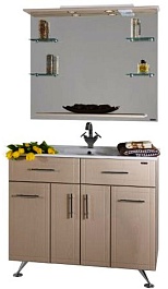 Водолей Тумба с раковиной "Ницца D 100" дуб с б/к, умывальник Ницца – фотография-2