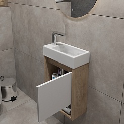 Teymi Тумба с раковиной Nura 37 L подвесная дуб/белый – фотография-5