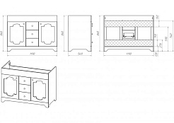 Misty Мебель для ванной Элис 120 бежевая патина – фотография-7
