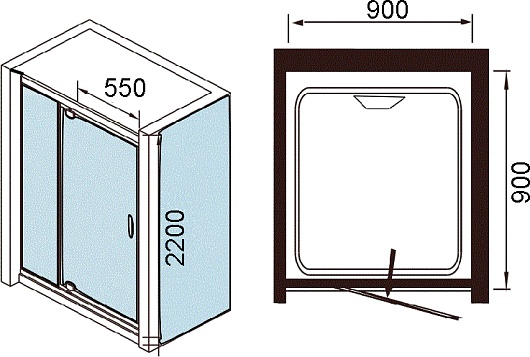 WeltWasser Душевая кабина Maine-1 90/90 L – картинка-7