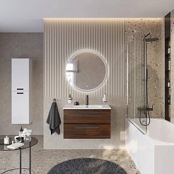 BelBagno Мебель для ванной Eco Cer-N 80 CZR-8095-80 орех шоколад софт ручки матовые чёрные – фотография-2