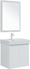 Aquanet Мебель для ванной Nova Lite 60 2 дверцы подвесная белая глянцевая – фотография-2