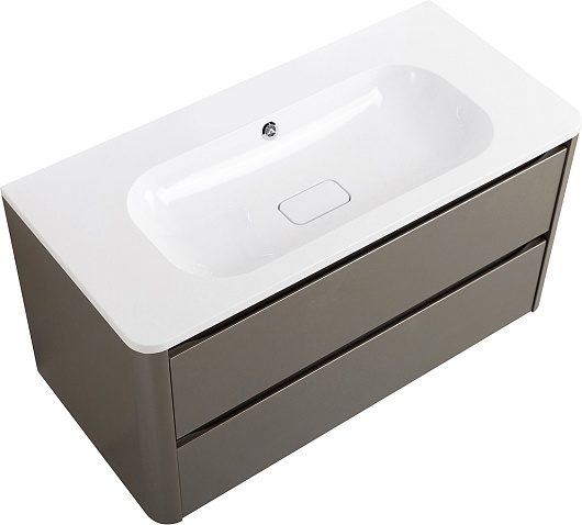 Cezares Тумба с раковиной без отверстия под смеситель Relax 100 подвесная сатин – картинка-3