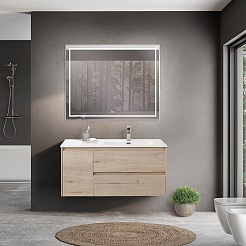 BelBagno Тумба с раковиной Kraft 100 R подвесная Rovere Galifax Bianco – фотография-10