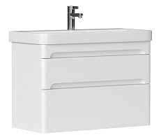 Equil Тумба с раковиной Nice 80 2 ящика подвесная белая