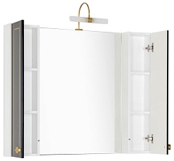 Aquanet Мебель для ванной "Честер 105" черный/золото – фотография-4