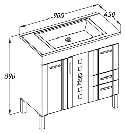 Opadiris Мебель для ванной "Невада 90" – фотография-3