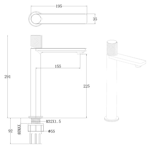 Allen Brau Смеситель для раковины Liberty 5.33002-31 черный матовый – фотография-8