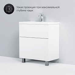 Am.Pm Тумба под раковину Gem 75 белый глянец – фотография-5
