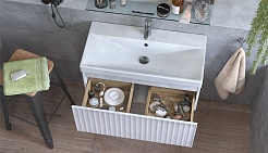 Velvex Тумба с раковиной Compo 80.1Y белый глянец – фотография-5