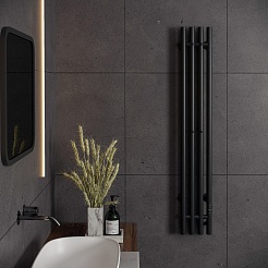 Aringa Полотенцесушитель электрический Токио 120x15 AR03016BL вертикальный черный – фотография-4