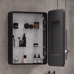 Equil Зеркальный шкаф Eltoro 60 R чёрный софт – фотография-7