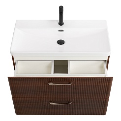 BelBagno Тумба с раковиной Due 80 подвесная Noce – фотография-6