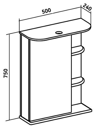 Runo Зеркальный шкаф Магнолия 50 – фотография-2