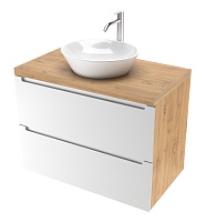 Зов Тумба под раковину Дион 100 подвесная под столешницу матовая белая/дуб