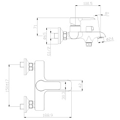 Rossinka Смеситель W35-31 для ванны с душем – фотография-2