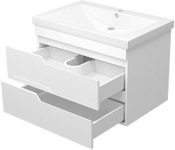 Misty Тумба под раковину Софт 75 подвесная белая – фотография-4