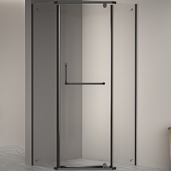 RGW Душевой уголок Passage PA-081B 120x120 профиль черный стекло прозрачное – фотография-1