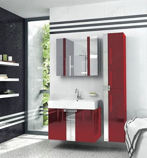  Тумба с раковиной "Fresh 80" красная – картинка-3