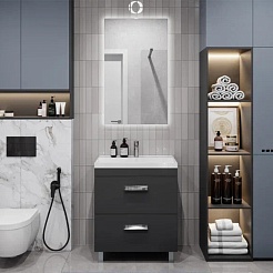 Velvex Тумба под раковину Orlando 70 графит – фотография-5