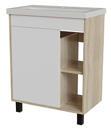 Mixline Тумба под раковину Милтон 70 дуб сонома/белый – фотография-1