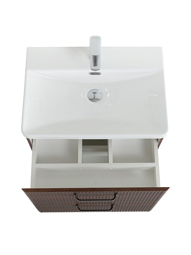 BelBagno Тумба с раковиной Due 50 подвесная Noce ручки Матовый тёмный никель – фотография-12