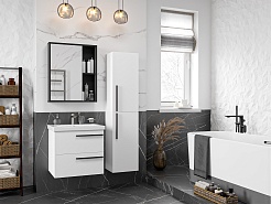 Misty Тумба с раковиной Ненси 60 подвесная белая матовая – фотография-8