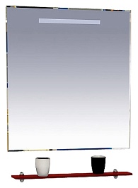 Misty Зеркало для ванной Лика 75 красная полка – фотография-4