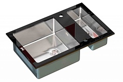 Zorg Кухонная мойка "Inox Glass" GL-8051-2-BLACK – фотография-1