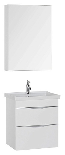 Aquanet Зеркальный шкаф "Эвора 60" белый – фотография-2