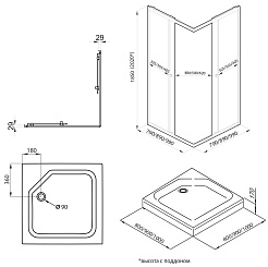 Triton Душевой уголок Вента-Графит 90/90 Щ0000076258 – фотография-6