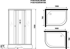 Niagara Душевая кабина Promo P100/70/26L/MT/BK – фотография-11