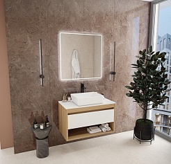 Teymi Тумба с раковиной Ritta 85 дуб эврика/белый матовый T60531 раковина T50302 – фотография-2