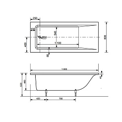 Marmo Bagno Ванна из литьевого мрамора Ницца 180х80 с подголовником – фотография-4