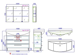 Aqwella Мебель для ванной Аллегро 105, напольная – фотография-2