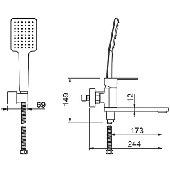 Gappo Смеситель для вынны G83-8 G3283-8 белый/хром – фотография-2