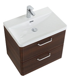 BelBagno Тумба с раковиной Due 60 подвесная Noce ручки Белый – фотография-3