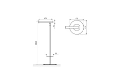 Excellent Напольный держатель бумаги KOBO DOEX.1751CR хром – фотография-2