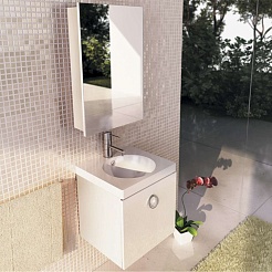 Comforty Зеркальный шкаф Диана 50 R белый – фотография-3