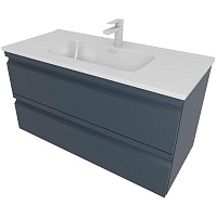 Aquatek Тумба с раковиной Вега 100 подвесная матовая серая