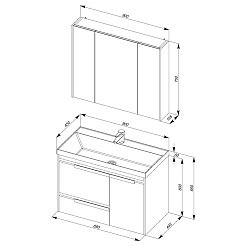 Aquanet Мебель для ванной "Тиволи 90" белая – фотография-2